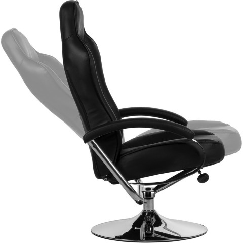 Scaun de birou GT Relax Racer cu suport pentru picioare, negru-alb č.3