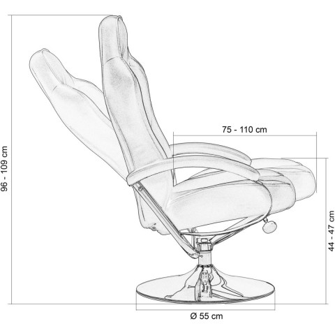 Scaun de birou GT Relax Racer cu suport pentru picioare, negru-alb č.4