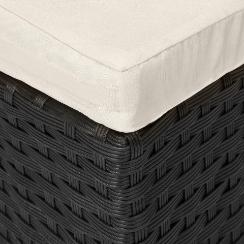 Șezlong pentru grădină, din poliratan, Salem cu masă telescopică | negru č.4