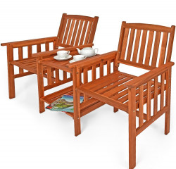 Boca Set de grădină, cu două locuri | lemn masiv de sălcâm č.2