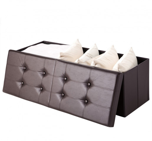 Bancă tapițată cu spațiu de depozitare 80 x 40 x 40 cm | maro č.2