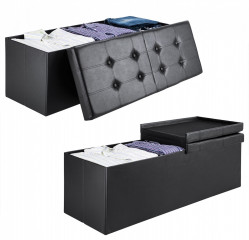 Bancă tapițată cu spațiu de depozitare 80 x 40 x 40 cm | negru Bancă tapițată cu spațiu de depozitare 80 x 40 x 40 cm | negru