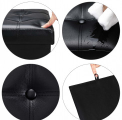 Bancă tapițată cu spațiu de depozitare 80 x 40 x 40 cm | negru č.2