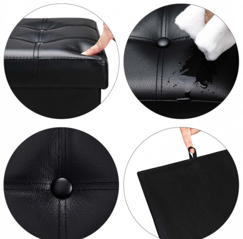 Bancă tapițată cu spațiu de depozitare 80 x 40 x 40 cm | negru č.2