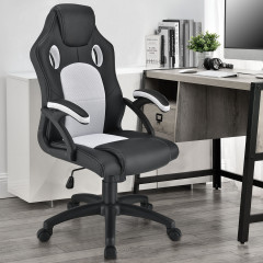 Scaun de birou Racing design | alb-negru č.3