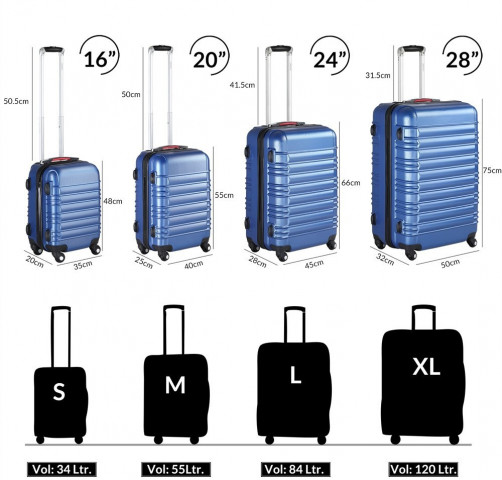 Set valize de călătorie 4 bucăți | albastru č.2