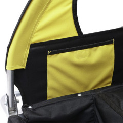 Remorcă de bicicletă, pentru 2 copii jogger 2 in 1, galben / negru č.2