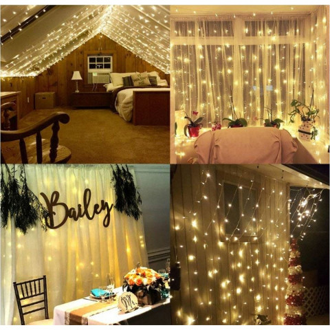 Instalație de Crăciun tip perdea 3x3 m | alb cald 300 LED č.2