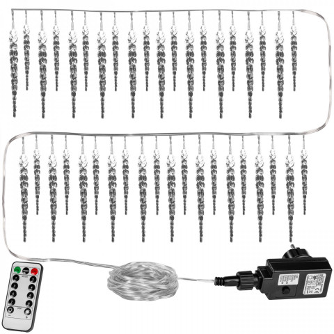 Instalație de Crăciun LED tip șirag, țurțuri, 5,5 m | alb rece 40 LED č.2