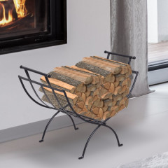 Suport de depozitat lemne pentru șemineu 60 x 35 x 45 cm | negru