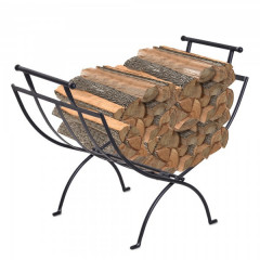 Suport de depozitat lemne pentru șemineu 60 x 35 x 45 cm | negru č.2