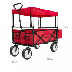 Cărucior de transport, pliabil, cu acoperiș | roșu / negru č.3