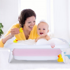 Cădiță de baie ergonomică, pliabilă, pentru copii | roz č.1