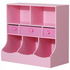 Dulap de depozitare cu compartimente, pentru copii | roz č.2