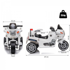 Motocicletă electrică pentru copii POLICE | alb č.3