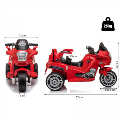 Motocicletă electrică pentru copii POLICE | roșu č.3