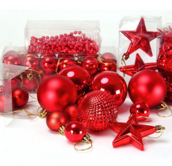 Decorațiuni de Crăciun Set 66 bucăți | roșu č.2