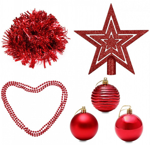 Decorațiuni de Crăciun Set 66 bucăți | roșu č.3