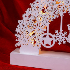 Sfeșnic de Crăciun din lemn 6 LED | alb cald č.3