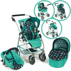 Cărucior pentru păpuși Bayer Chic 2000 Emotion 3 în1 cu scaun auto 21 č.1