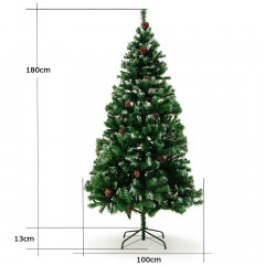 Arbore de Crăciun artificial ,înzăpezit, cu conuri 180 cm č.2