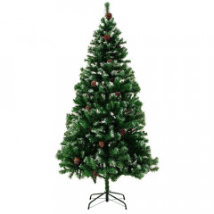 Arbore de Crăciun artificial ,înzăpezit, cu conuri 180 cm č.1