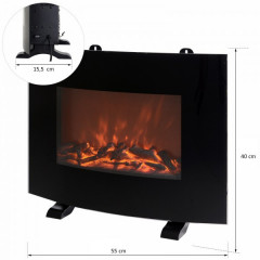 Panou radiant electric cu imitație flăcări | negru č.3
