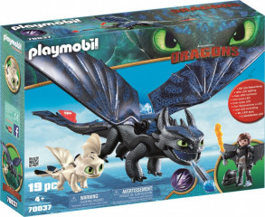 Playmobil 70037 Hiccup, Toothless si puiul de dragon č.1