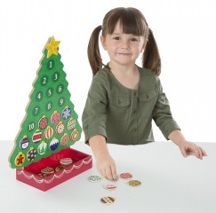 Advent calendar ,Pom de Crăciun din lemn, cu magneți č.2