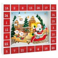 Advent calendar ,din lemn cu 5x LED luminițe č.1