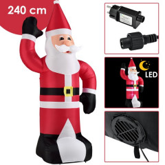 Moș Crăciun gonflabil XXL cu iluminare LED 240 cm č.1