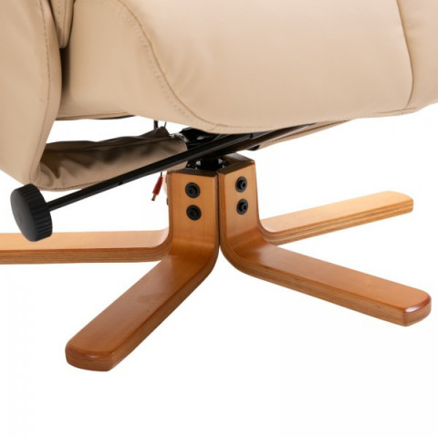 Fotoliu de masaj Scott cu taburet pentru picioare | bej č.10