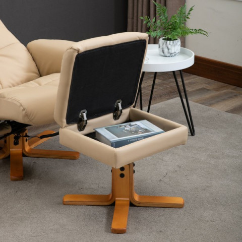 Fotoliu de masaj Scott cu taburet pentru picioare | bej č.7