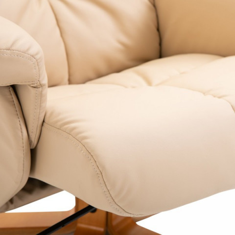 Fotoliu de masaj Scott cu taburet pentru picioare | bej č.8
