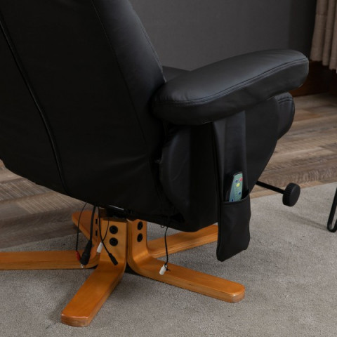 Fotoliu de masaj Scott cu taburet pentru picioare | negru č.9