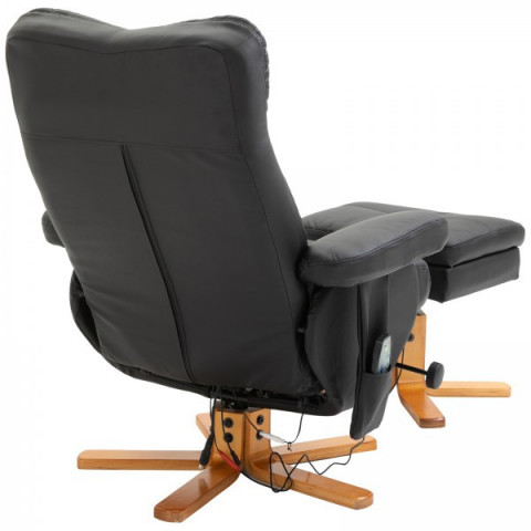 Fotoliu de masaj Scott cu taburet pentru picioare | negru č.6
