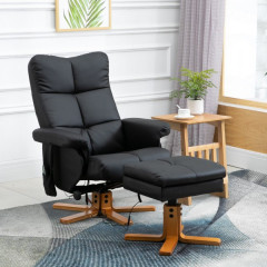 Fotoliu de masaj Scott cu taburet pentru picioare | negru č.1