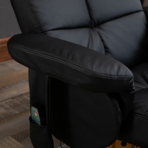 Fotoliu de masaj Scott cu taburet pentru picioare | negru č.8