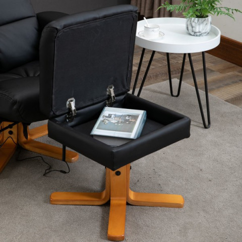 Fotoliu de masaj Scott cu taburet pentru picioare | negru č.7