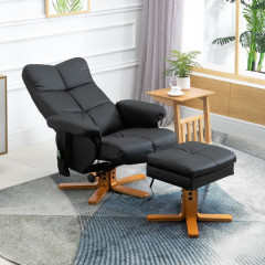 Fotoliu de masaj Scott cu taburet pentru picioare | negru č.2