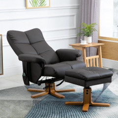 Fotoliu de masaj Scott cu taburet pentru picioare | maro č.2