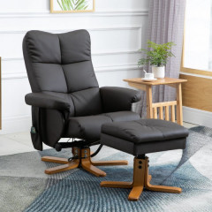 Fotoliu de masaj Scott cu taburet pentru picioare | maro č.1