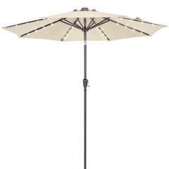 Umbrelă de grădină cu iluminare LED  Ø 300 cm | crem č.2
