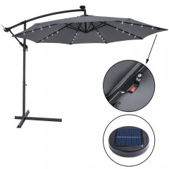 Umbrelă de grădină cu iluminare LED și picior lateral  Ø 330 cm | gri č.1