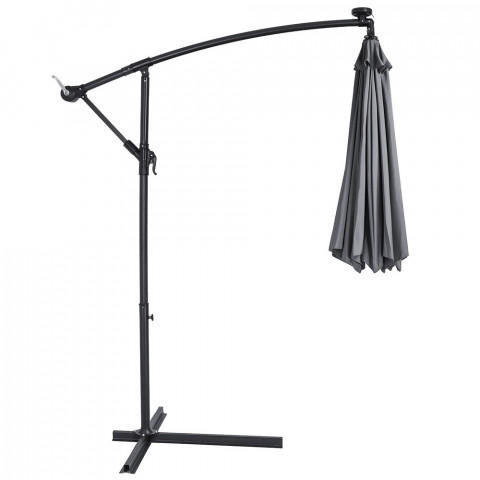 Umbrelă de grădină cu iluminare LED și picior lateral  Ø 330 cm | gri č.4