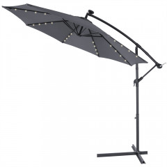 Umbrelă de grădină cu iluminare LED și picior lateral  Ø 330 cm | gri č.3