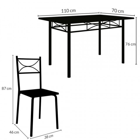 Set masă și scaune Berlín 1+4 | alb č.4