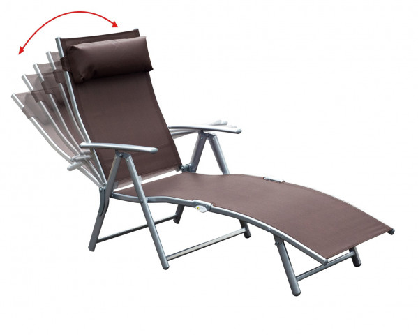 Șezlong de grădină pliabil cu pernă | maro č.3
