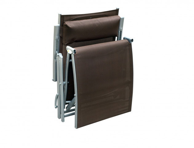 Șezlong de grădină pliabil cu pernă | maro č.6