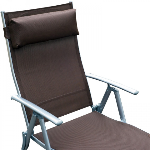 Șezlong de grădină pliabil cu pernă | maro č.5